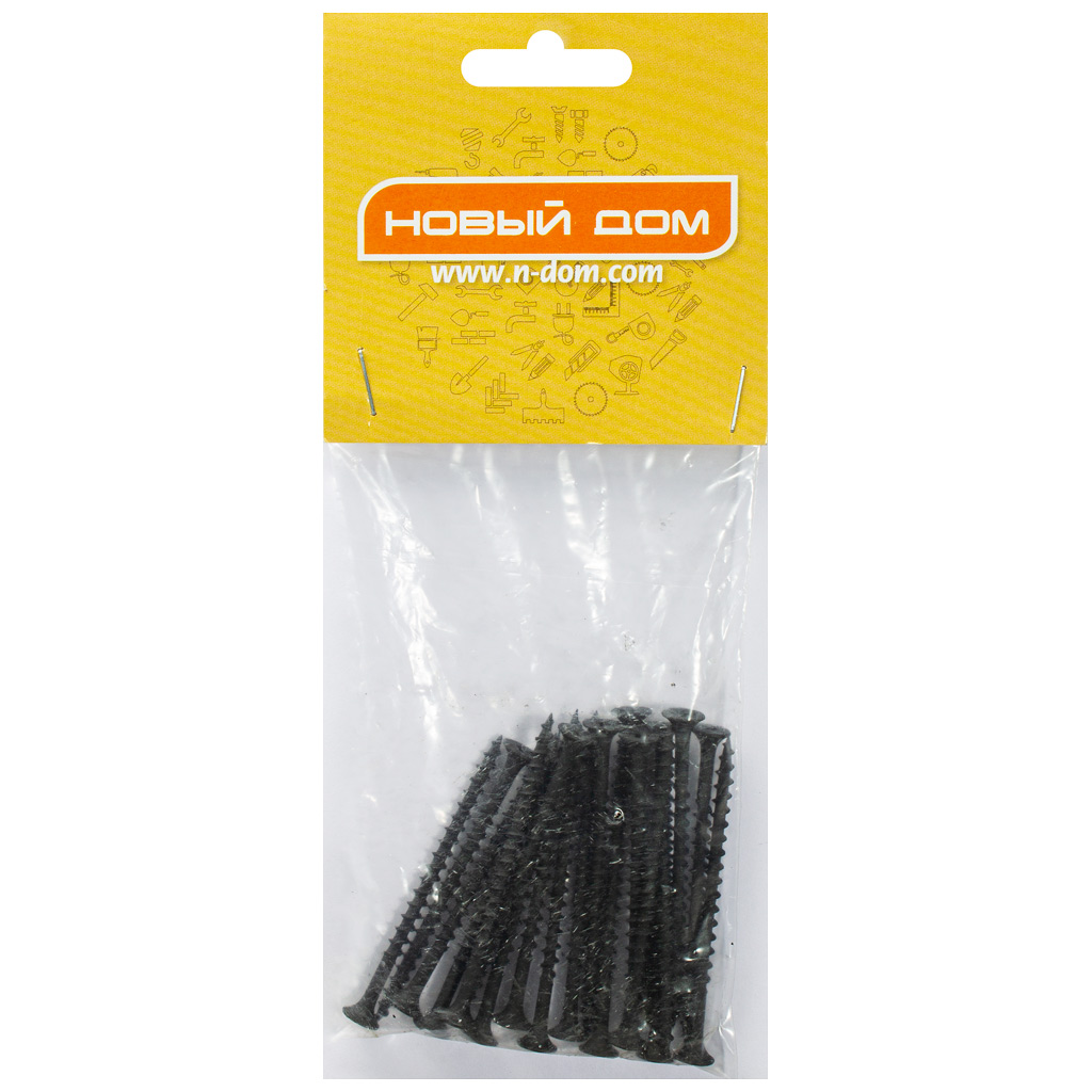 Саморез ГД 3.8 х 64, оксидированный, крупная резьба, пакет 20 шт/упак