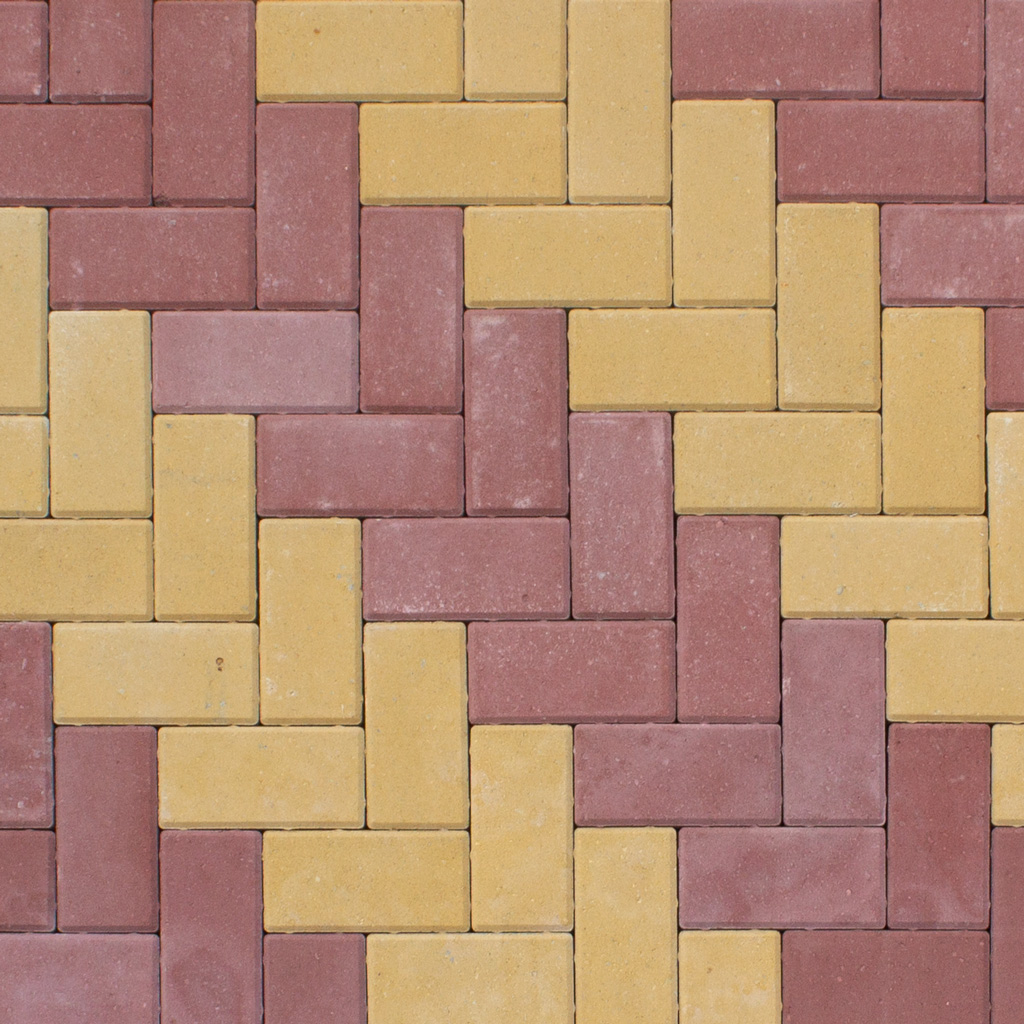 Плитка тротуарная прессованная "Брусчатка", желтая, 40х100х200мм, штучно фото №3