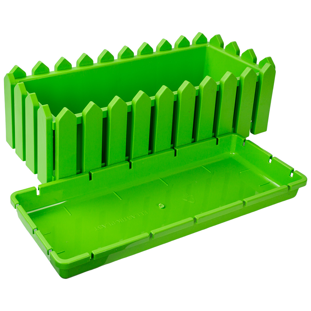 Кашпо Лардо, квадратное, прямоугольное 468х188х160, пластик, салатовый