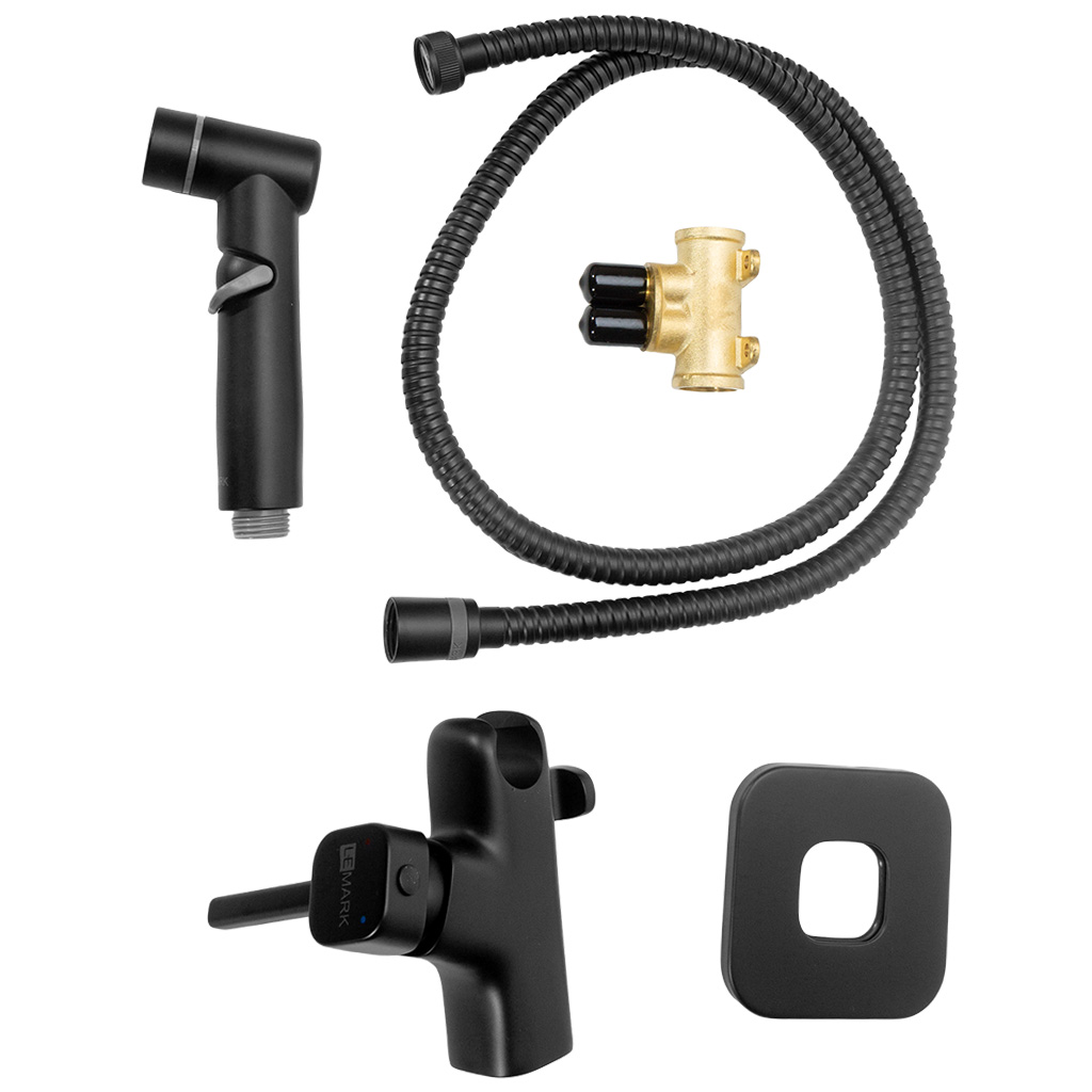 Смеситель Lemark Solo LM7165BL, с гигиеническим душем