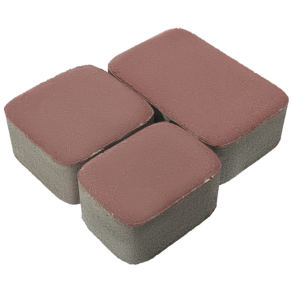 Плитка тротуарная прессованная "Старый город", Зенит Черноземье, 3 формы, красная, 60мм, 12.67м2/уп.