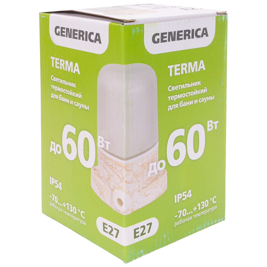 Светильник IEK Generica, для бани и сауны, прямой