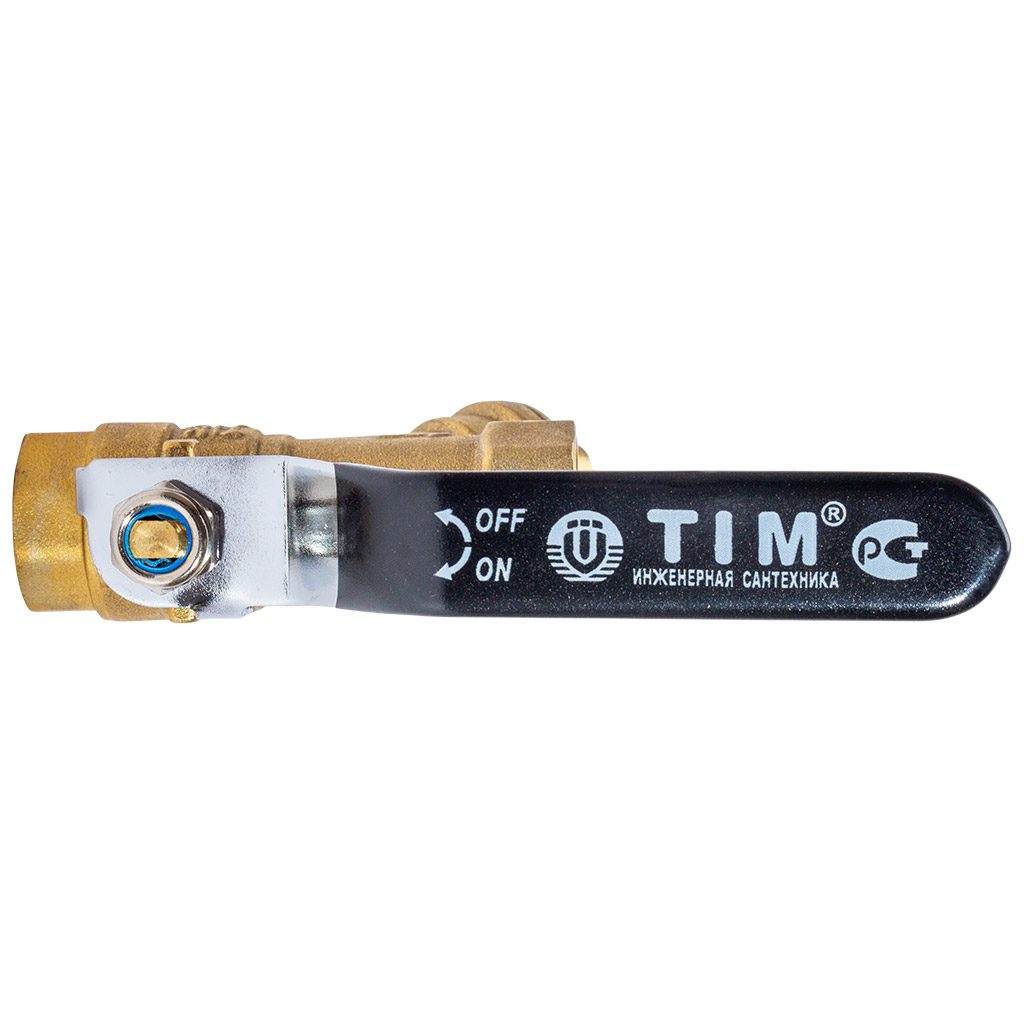 Кран шаровый с фильтром для воды TIM, 1/2" г-г, рычаг