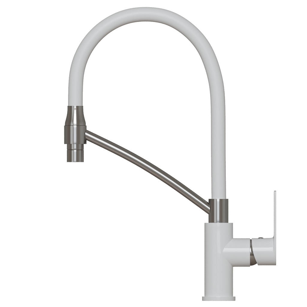 Смеситель для кухни Mixline City white ML33-108, белый/хром