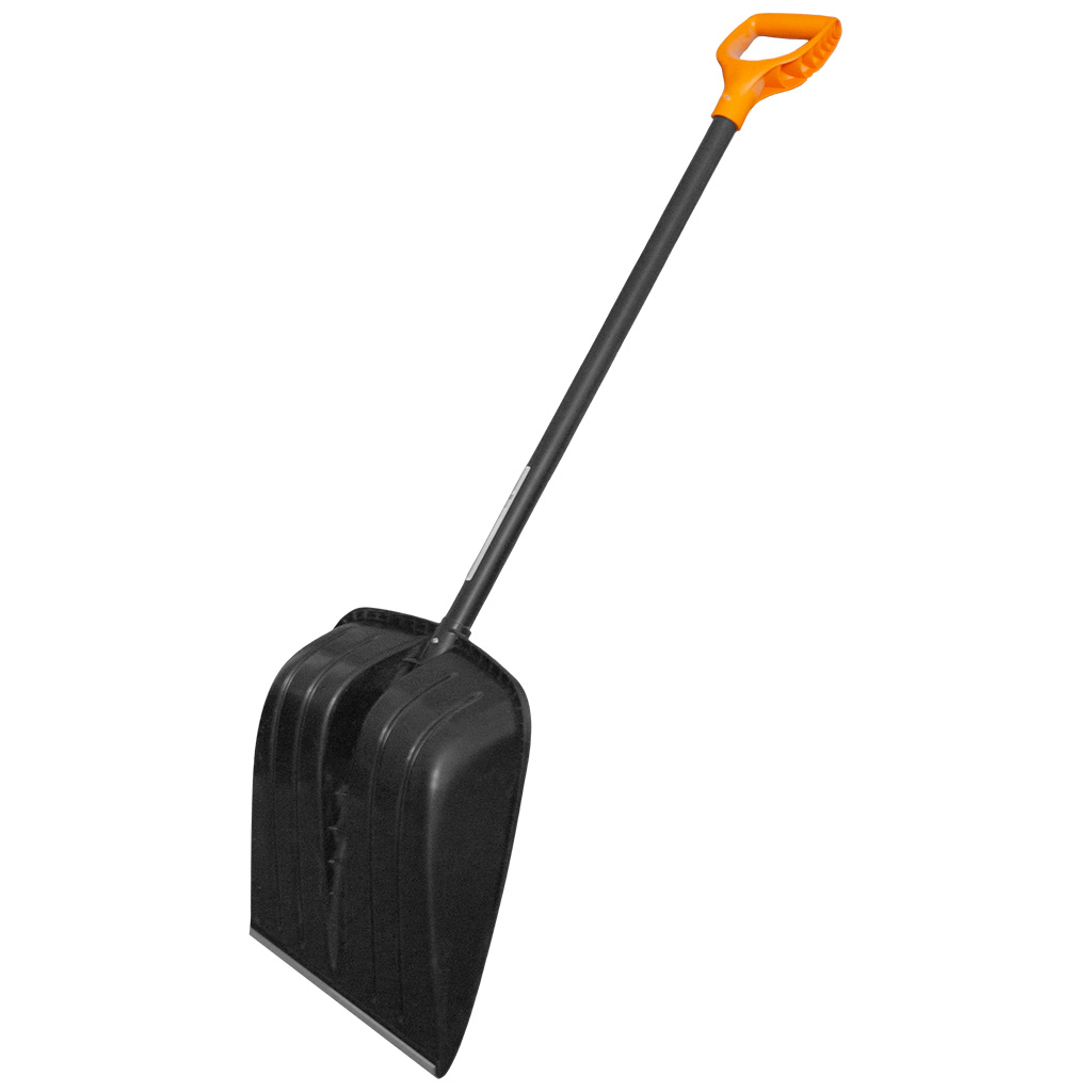 Лопата для уборки снега Fiskars Solid, пластмассовая, алюминиевый черенок, 355мм х 440мм