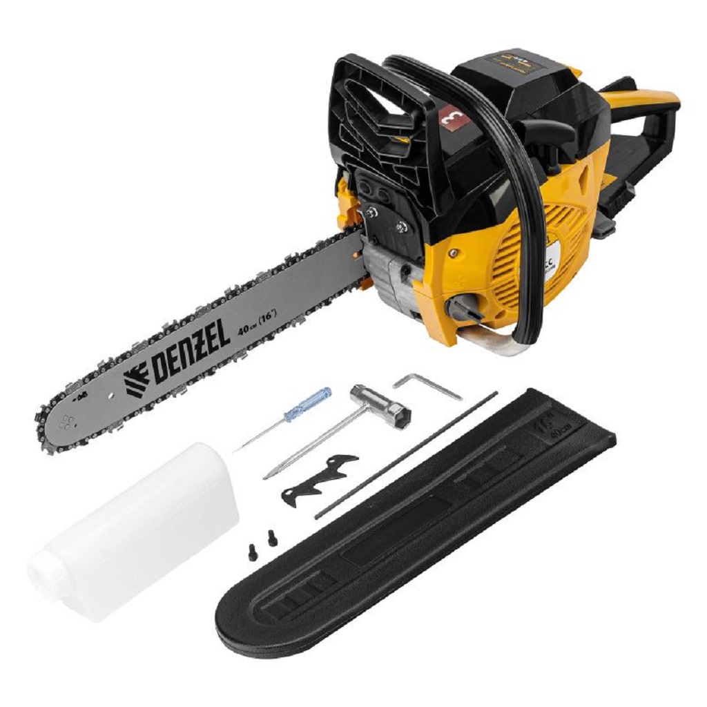 Бензопила цепная Denzel DGS-4516, шина 16", 2.4кВт