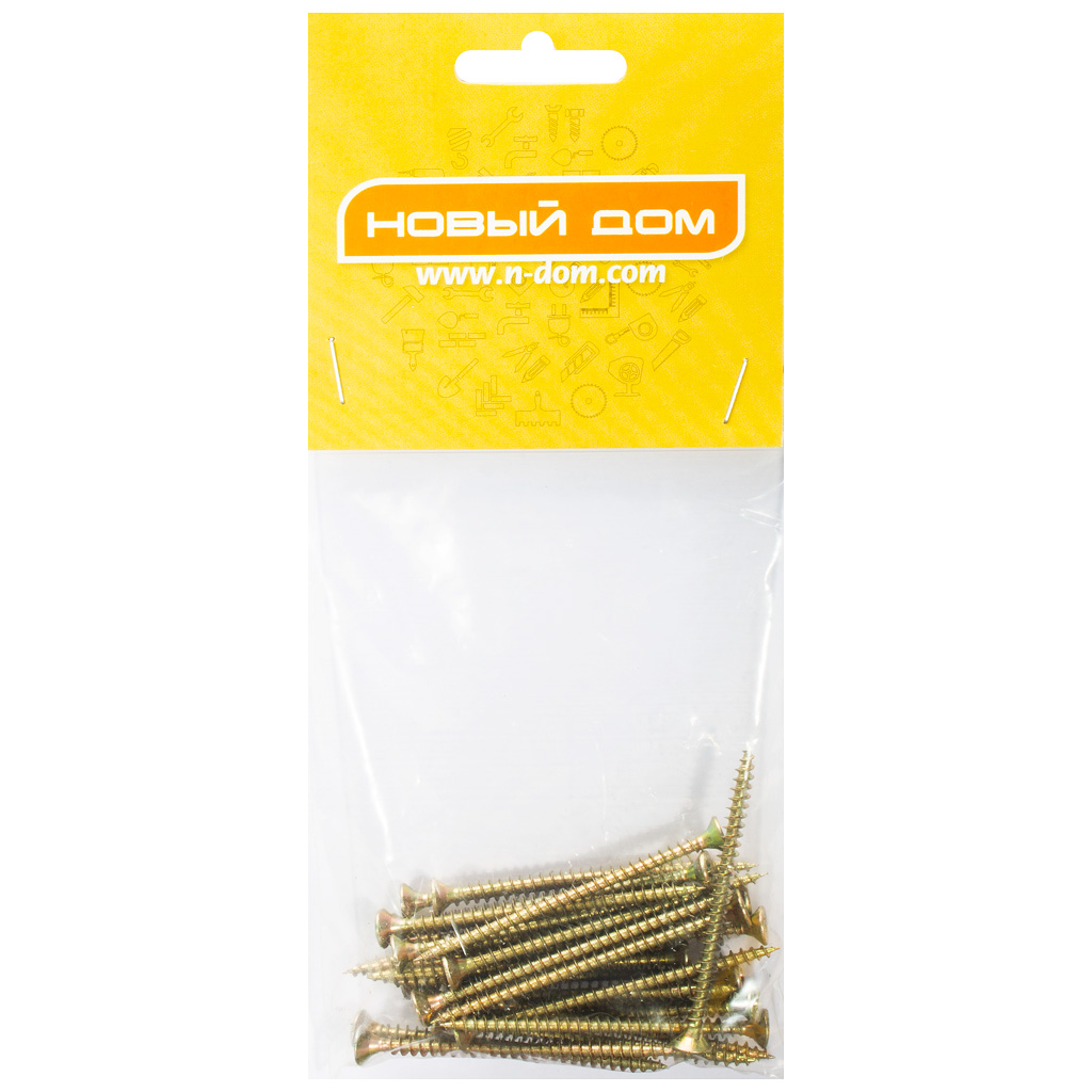 Шуруп универсальный, 4.0 х 60, желтый, 30 шт/упак