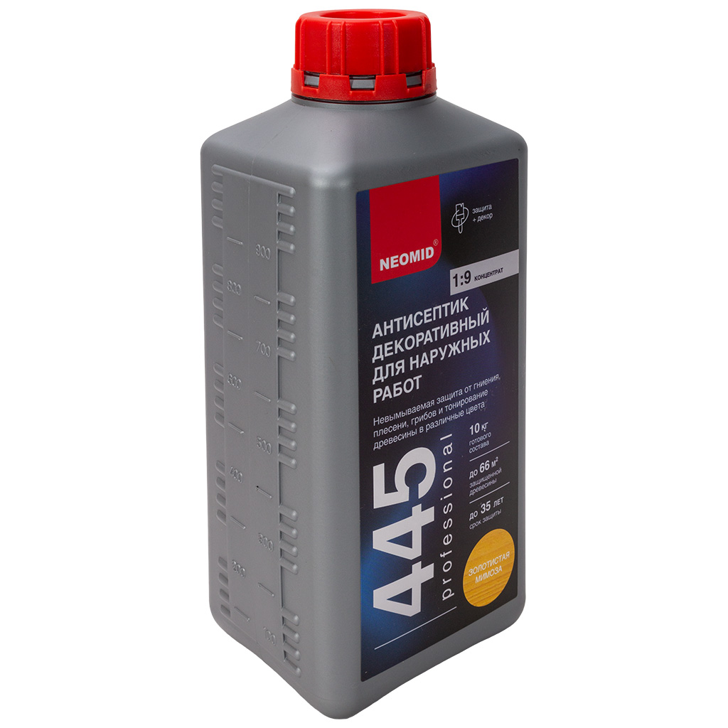 Антисептик Неомид декоративный для наруж. работ 445 золотистая мимоза, 1кг