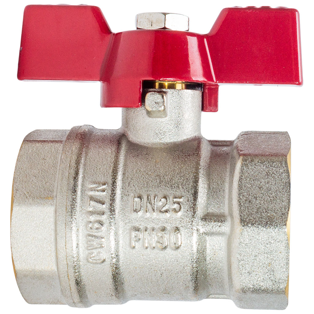 Кран шаровый для воды TIM, 1 1/2" г-г, бабочка