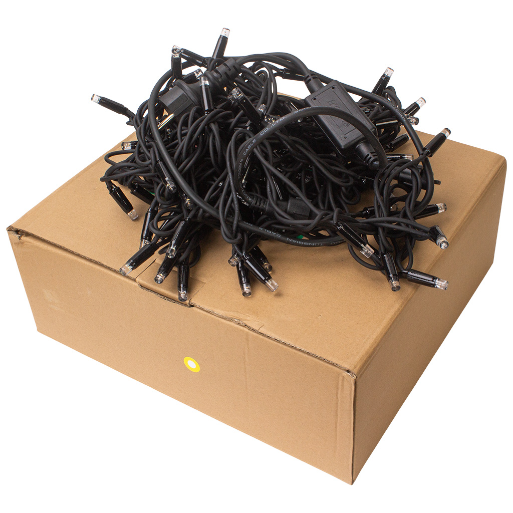 Гирлянда Нить, 10м, белый провод, теплый свет, уличная