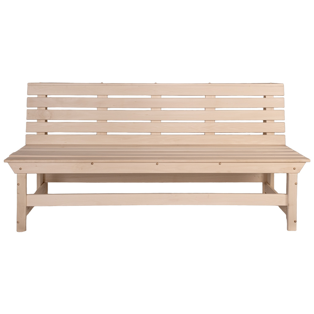 Скамья без подлокотников, липа, 1800мм х 870мм х 550мм
