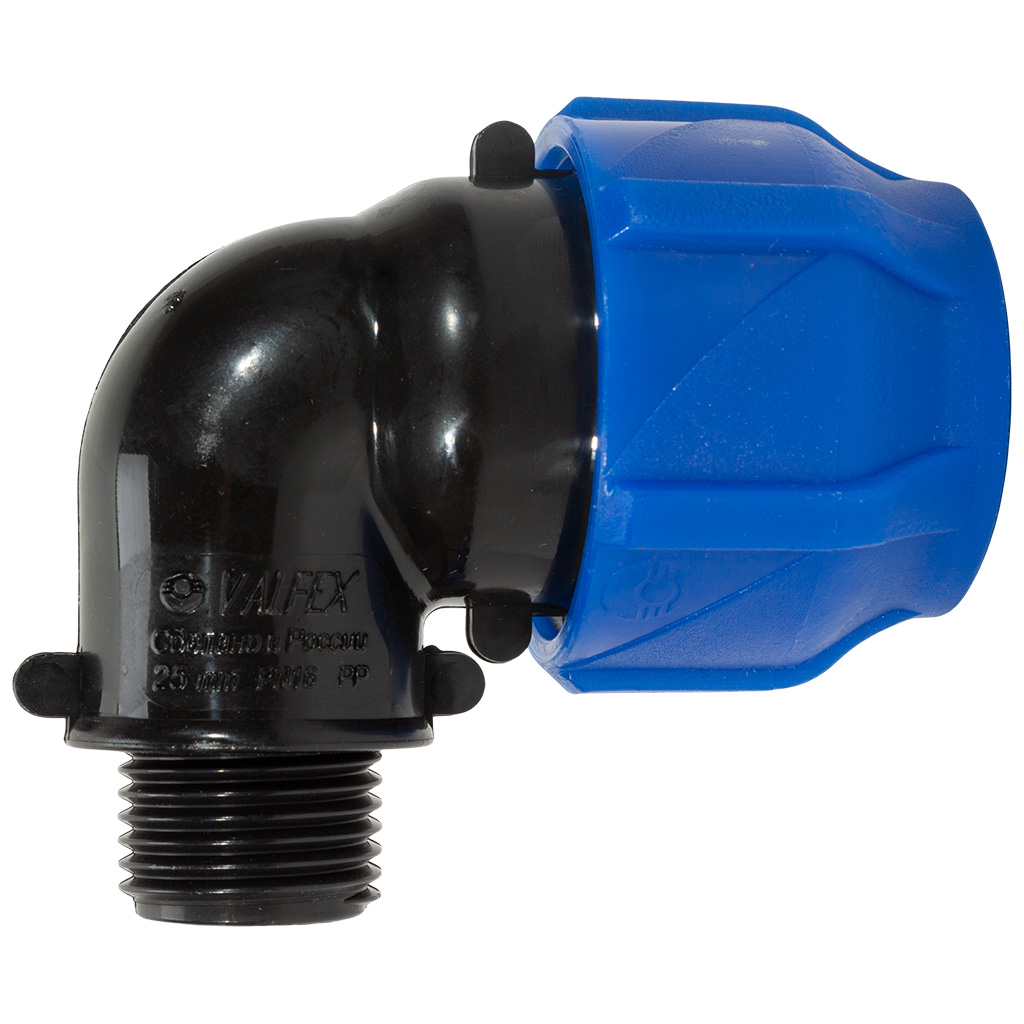 Отвод ПНД, ДУ20 х 1/2", с наружной резьбой