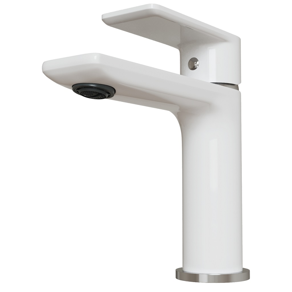 Смеситель Mixline City white ML33-04, для умывальника, белый/хром