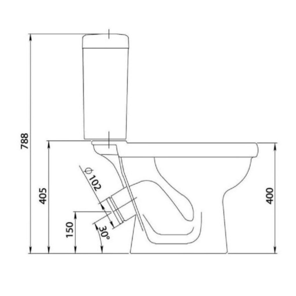 Унитаз-компакт Santeri Визит, нижняя подводка, выпуск косой