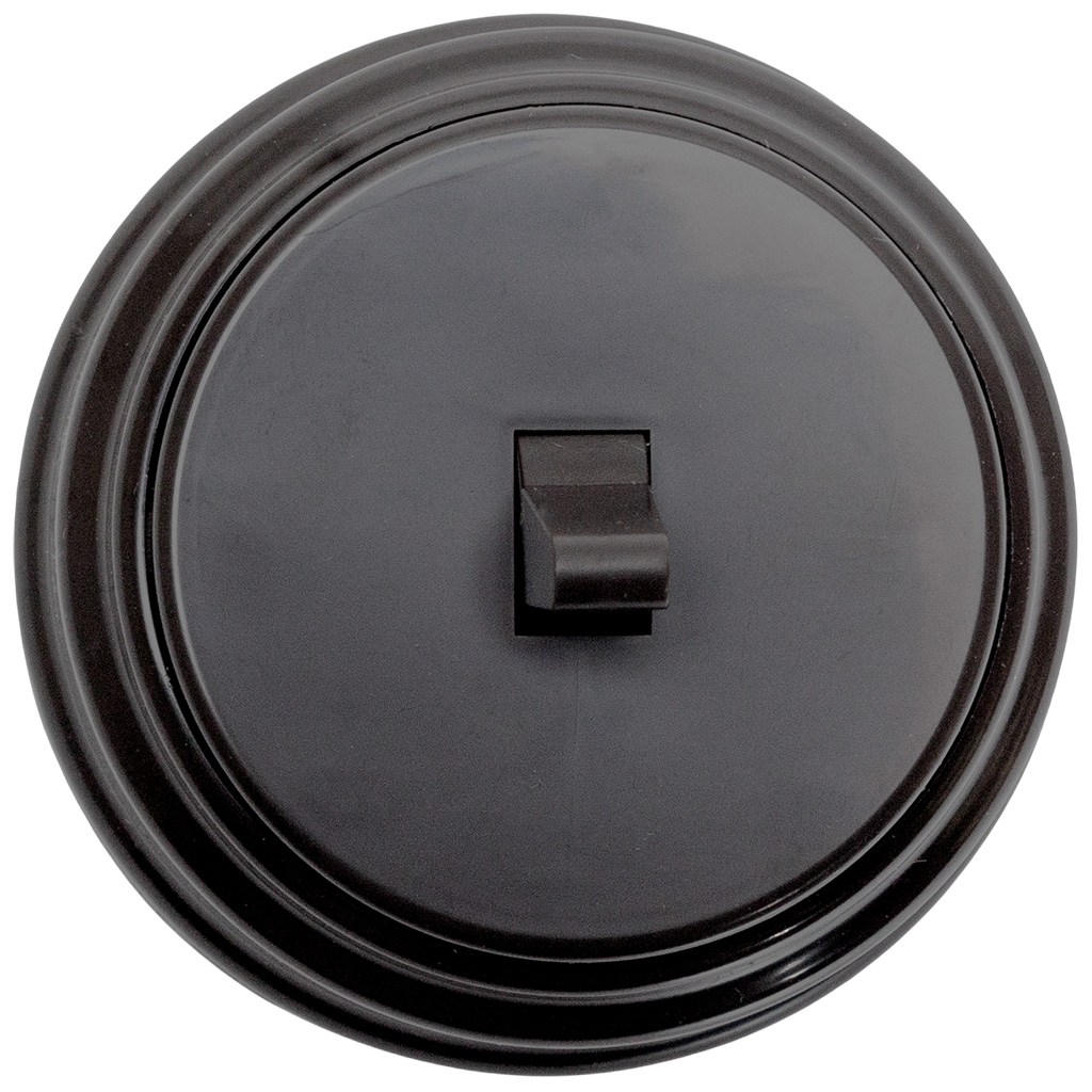 Выключатель открытой проводки Bylectrica Ретро, 1-клавишный, тумблерный, темный шоколад