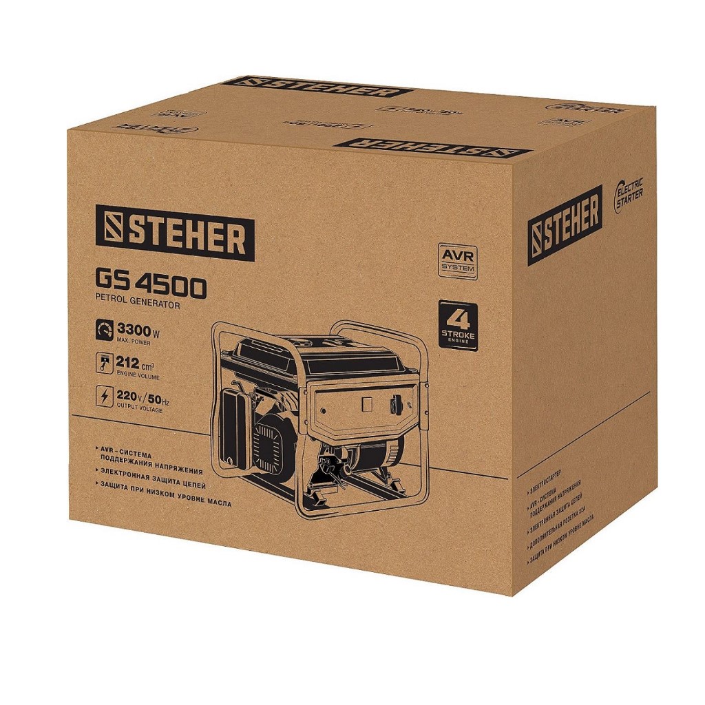 Генератор бензиновый  Steher GS-4500, 3.3кВт