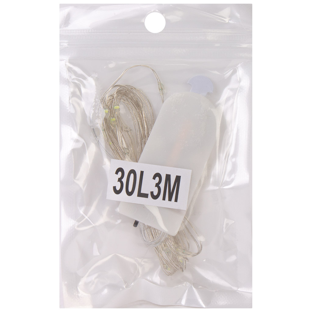 Электрогирлянда на батарейках Роса, 3м, холодный свет