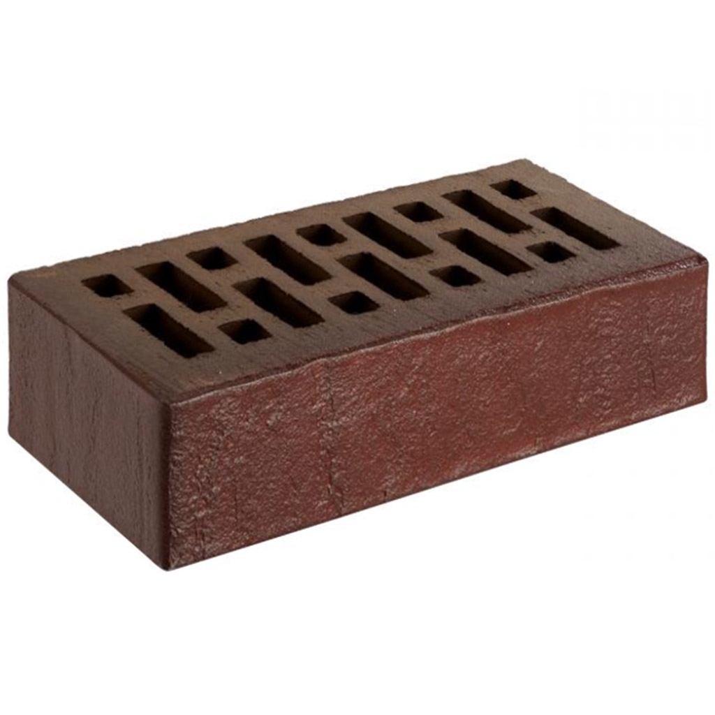 Кирпич лицевой керамический Старооскольский Recke, винный (Art 5-92-00-2-00), гладкий, 1,0НФ, М200-250, (480шт, упаковка)