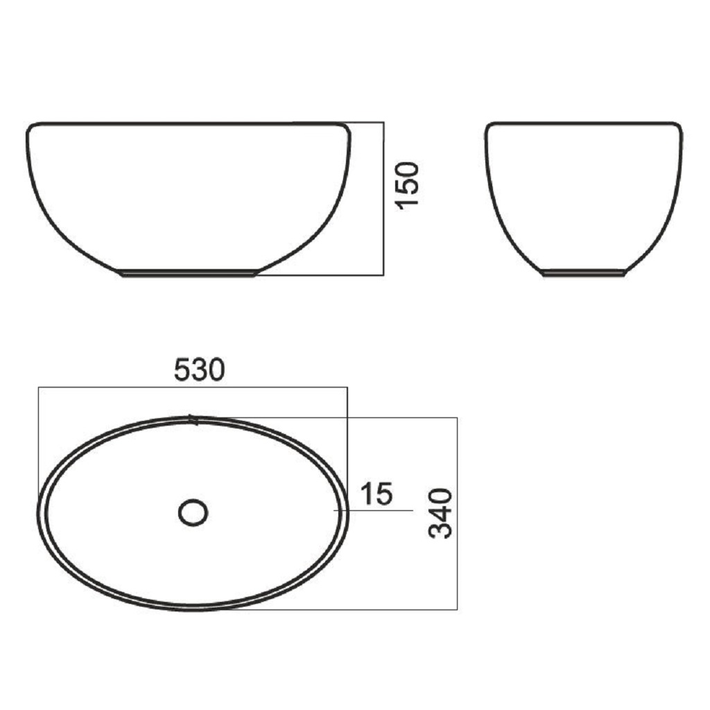 Умывальник накладной Sanita Luxe Ringo Slim, овальный, белый