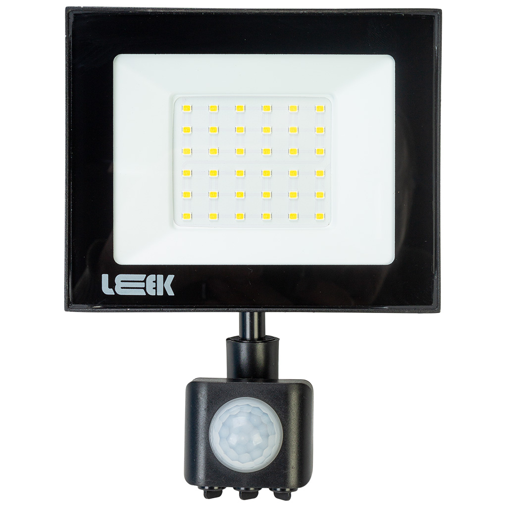 Прожектор светодиодный Leek, 30Вт, 6500К, с сенсором, IP65, черный