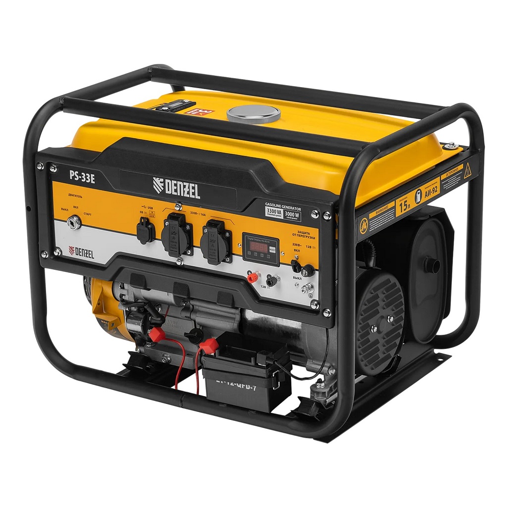 Генератор бензиновый Denzel PS-33E, 3.3кВт