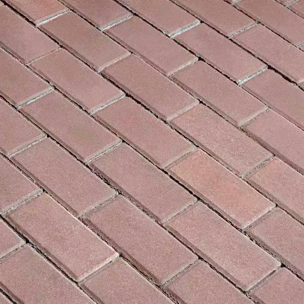 Плитка тротуарная прессованная "Брусчатка", ВКСМ, 40х100х200мм, коричневая, послойно, 60шт/1.2м2