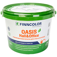 Краска водно-дисперсионная Finncolor Oasis hall/office, для стен и потолка, матовая, база А, 2.7л. цены в Воронеже