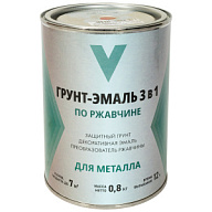 Грунт-эмаль "V" по ржавчине 3в1, красно-коричневая, 0,8кг цены в Воронеже