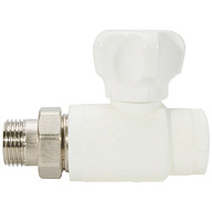 Кран полипропиленовый Valfex, для радиаторов, 20 х 1/2'' ш, прямой, белый цены в Воронеже
