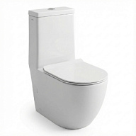 Унитаз-компакт безободковый Wave Zen, с микролифтом, нижняя подводка, выпуск горизонтальный цены в Воронеже