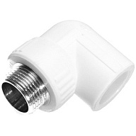 Угольник полипропиленовый Valfex, комбинированный, 25 х 3/4" ш, белый цены в Воронеже