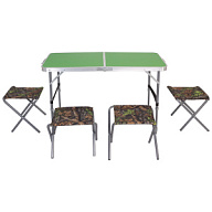 Набор мебели Nika, стол + 4 стула, зеленый с принтом цены в Воронеже