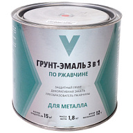 Грунт-эмаль "V" по ржавчине 3в1, красная, 1,8кг цены в Воронеже
