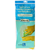 Перчатки Komfi, латексные, с х/б напылением, размер L цены в Воронеже