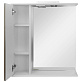 Шкаф с зеркалом Arcada 65, с подсветкой, белый глянец/серая лиственница фото №1