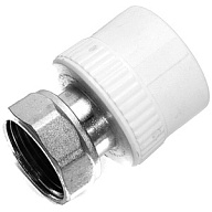 Муфта полипропиленовая Кalde, с накидной гайкой, 25 х 1", белый. цены в Воронеже