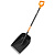 Лопата для уборки снега Fiskars Solid, пластмассовая, алюминиевый черенок, 355мм х 440мм