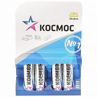 Батарейка Космос Alkaline, LR06 (АА), алкалиновая, (4шт/уп) цены в Воронеже