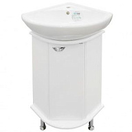 Тумба угловая RUNO Браво 40 с умывальником Элегия 46, белый цены в Воронеже