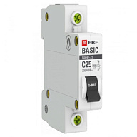 Выключатель автоматический ВА47-29 EKF, 1 полюсный, 25А С 4.5кА цены в Воронеже