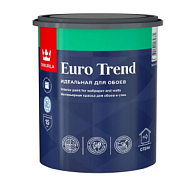 Краска водно-дисперсионная Tikkurila Euro Trend, для обоев и стен, интерьерная, акриловая, белая, матовая, база A, 0.9л. цены в Воронеже