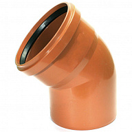 Отвод канализационный наружный d 160мм, угол 45' цены в Воронеже