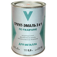 Грунт-эмаль "V" по ржавчине 3в1, красная, 0,8кг цены в Воронеже