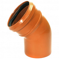 Отвод канализационный наружный d 110мм, угол 45° цены в Воронеже