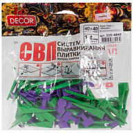 Зажим + Клин Decor для плитки, "Флажок" 1.4 мм, 40+40шт/упак цены в Воронеже