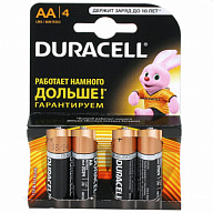 Батарейка Duracell Alkaline MN 1500 Basic, LR06 (АА), алкалиновая,  (4шт/уп) цены в Воронеже