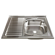 Мойка накладная из нержавеющей стали Mixline, 800х600мм, 0.4мм, правая цены в Воронеже