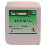 Грунтовка Оптимист G107 (салатовая этикетка), для внутрненних работ, глубокого проникновения, 5 л цены в Воронеже