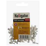 Скоба крепления с гвоздиком Navigator, D6мм, плоская, 50шт/уп. цены в Воронеже
