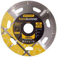 Диск отрезной Hanskonner TilePro, сегментный, алмазный, по керамике, мокрый/сухой, 115х22.2мм цены в Воронеже